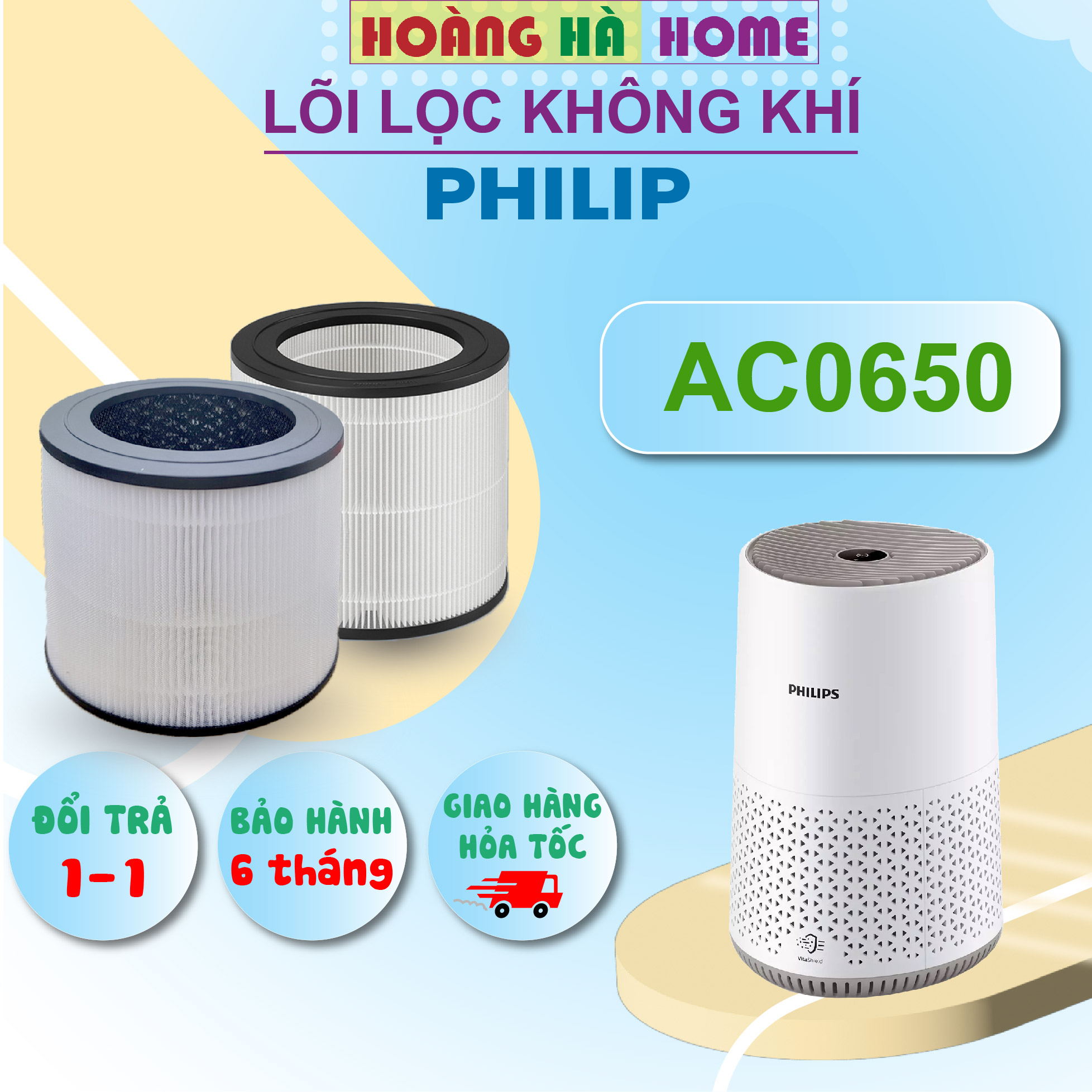 Lõi lọc không khí philips AC0650, Màng lọc không khí phillip FY0611, màng lọc thô