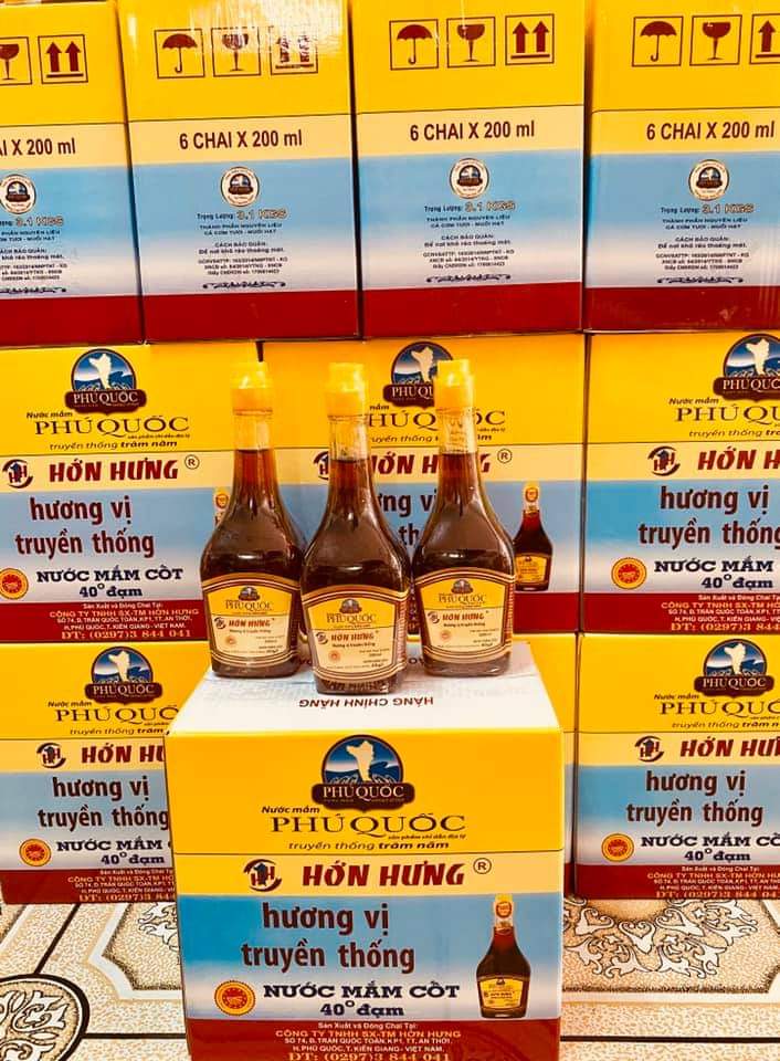 6 chai nước mắm Phú Quốc Hớn Hưng 200ml ,40 độ