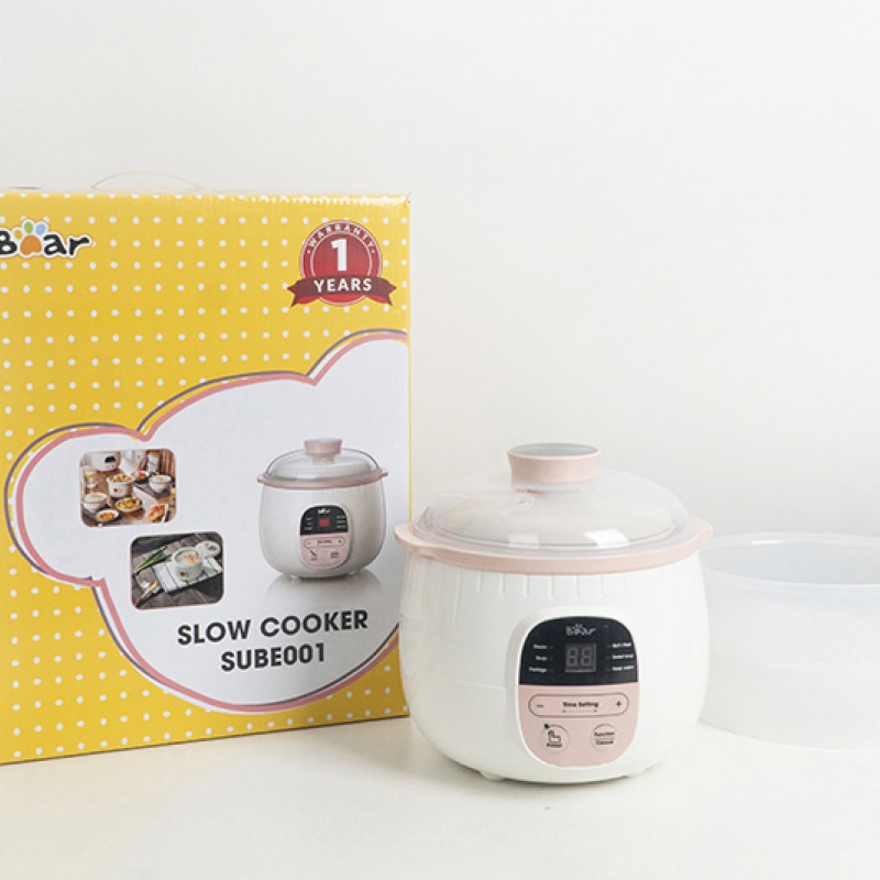 Nồi Nấu Chậm 0,8L Bear Chính Hãng Đa Năng Nấu Cháo, Chưng Yến Bản Quốc Tế Bảo Hành 18 Tháng - SUBE001