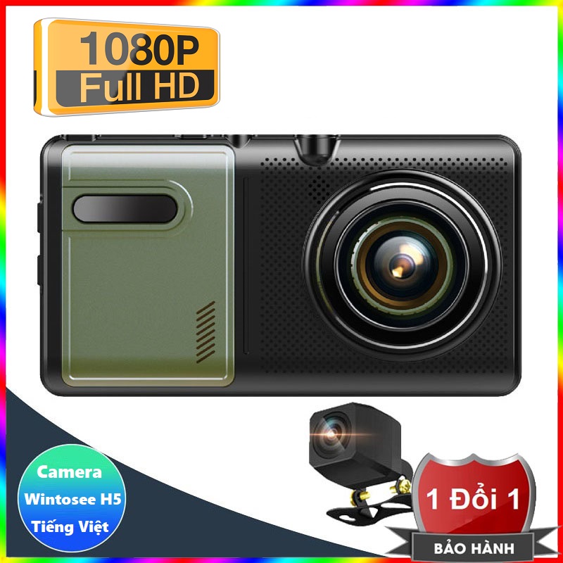 Camera hành trình cho xe tải Wintosee H5 Full HD 1080P Tặng kèm camera lùi chống nước dây dài đến 20m - Camera ghi hình cho xe tải hỗ trợ tiếng Việt