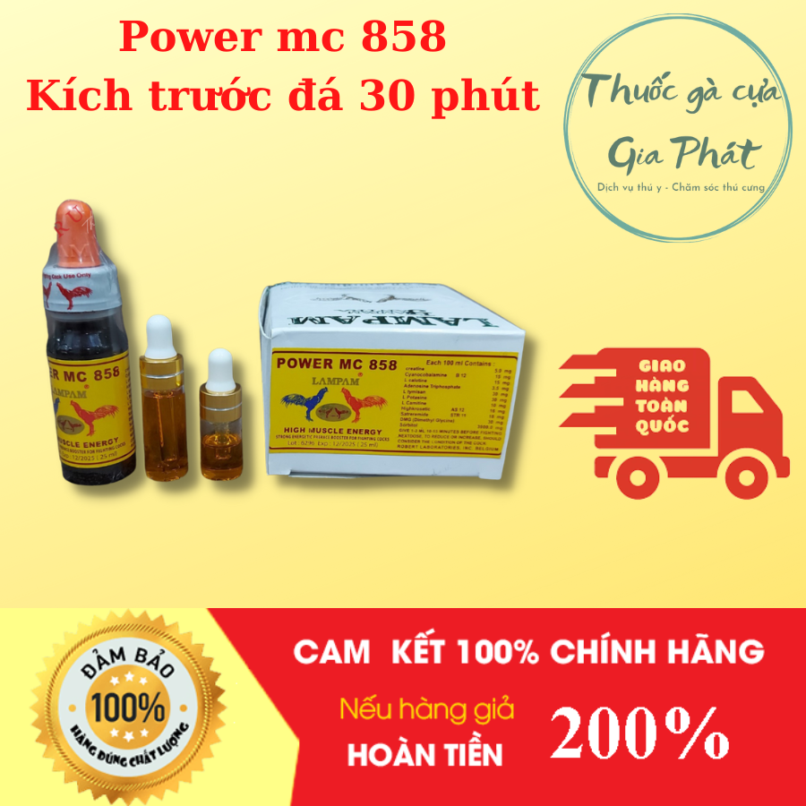 Power mc 858 - thuốc gà đá kích trước đá 30 phút , tăng bo , tải cựa , lì đòn