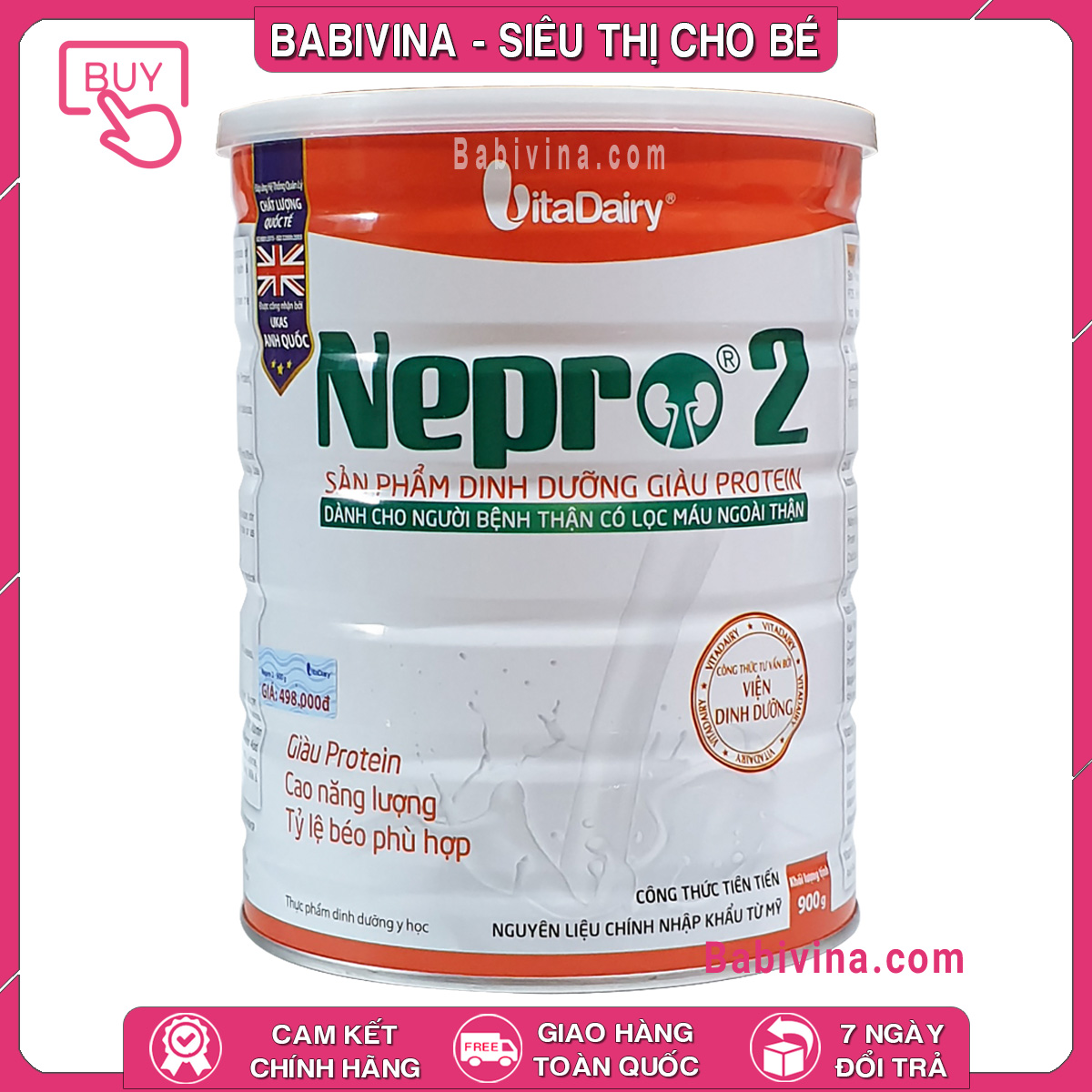 Sữa thận nepro 2 900g | dành cho bệnh nhân có lọc máu ngoài thận, chạy thận