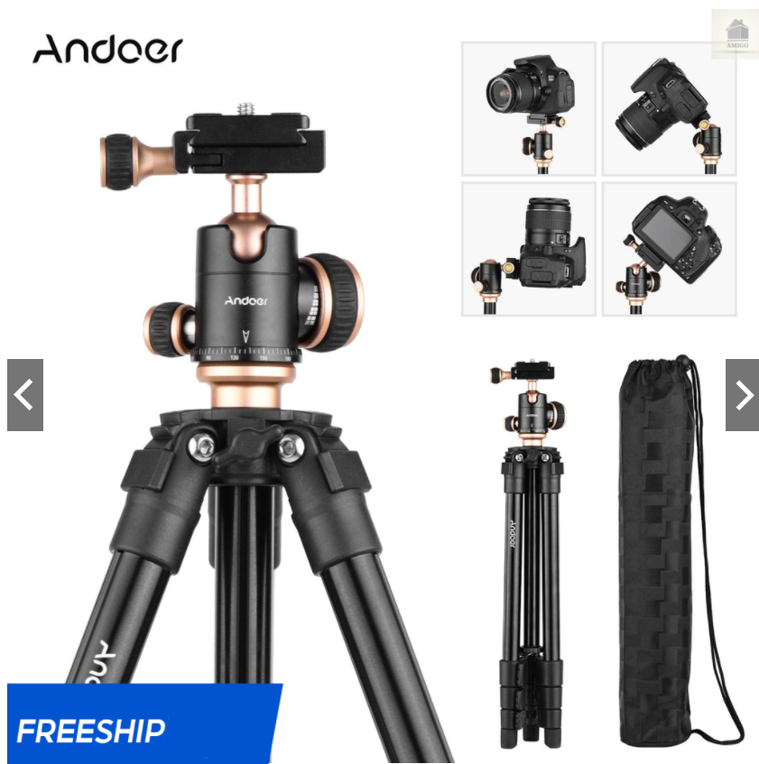 Giá đỡ máy ảnh andoer q160sa quay toàn cảnh ballhead chiều cao có thể điều chỉnh cho máy ảnh dslr camera tương thích với canon nikon sony