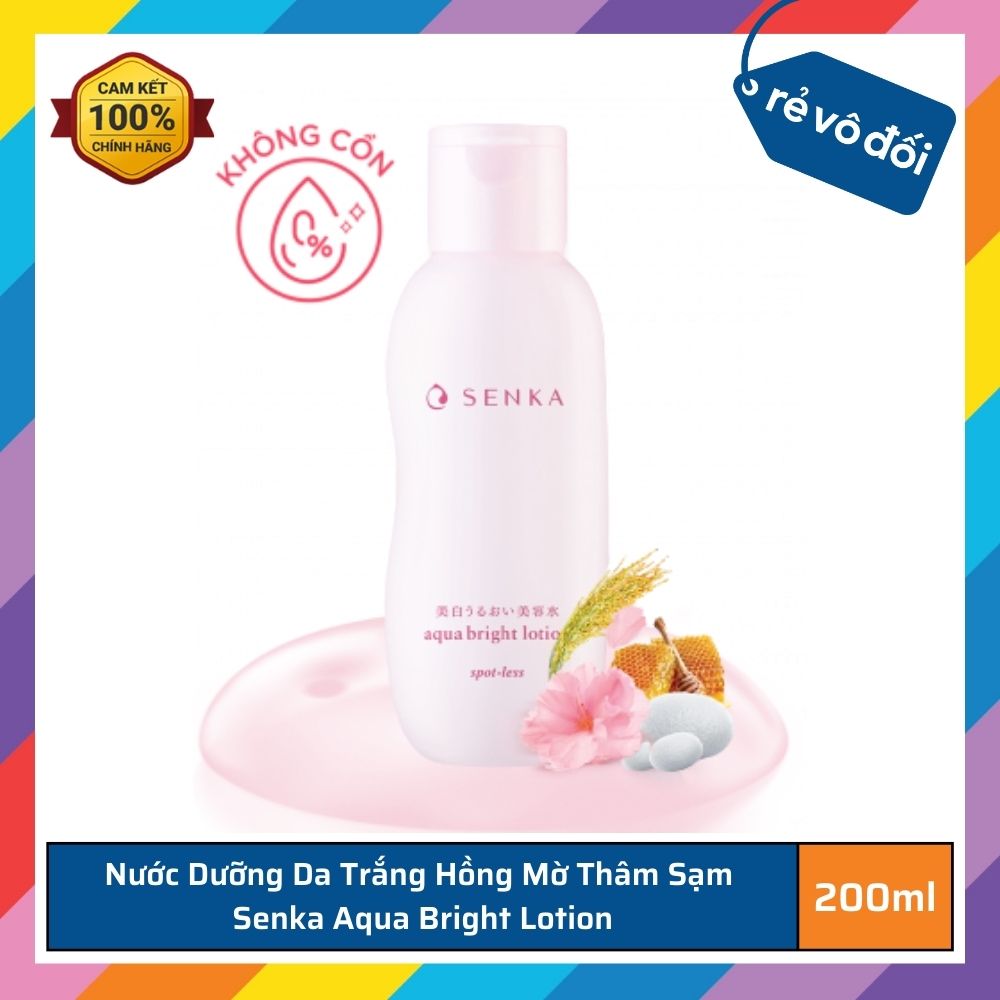 Nước dưỡng da trắng hồng mờ thâm sạm senka aqua bright lotion 200ml - nhật bản
