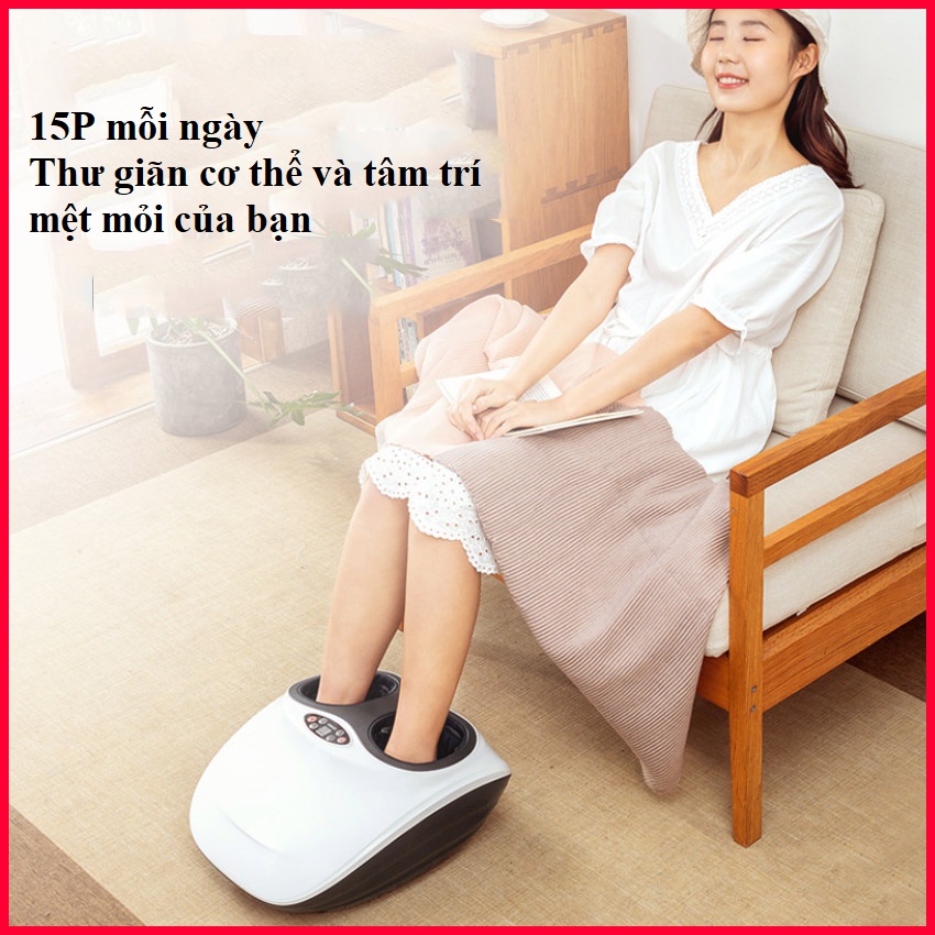 Máy Massage Chân liệu pháp mát xa từ áp suất không khí và con lăn nhiệt, Massage theo phương pháp Shiatsu Nhật Bản, có Debot, hàng nhập khẩu - Bảo hành 1 năm