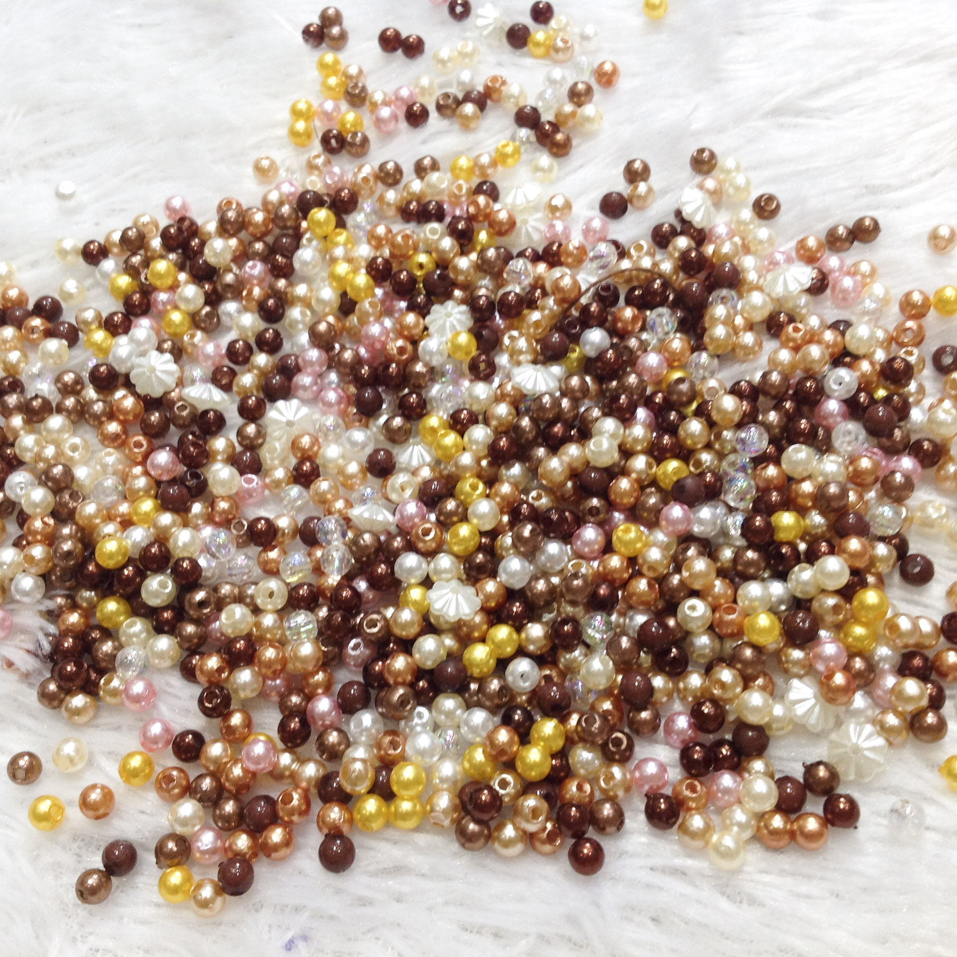 300 hạt cườm nhựa ngọc trai 4li size 4mm nhiều màu cườm hoa mai xinh xắn màu sắc dễ thương ancrylic