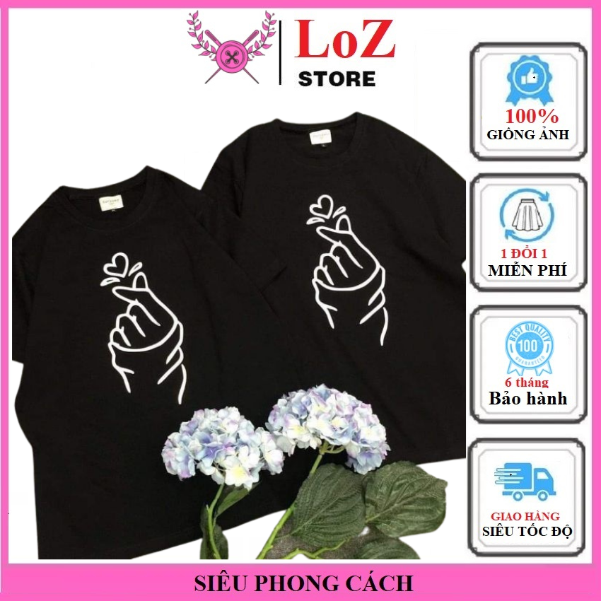 [ SIÊU PHONG CÁCH ] Áo Thun Đôi, Áo Cặp Nam Nữ TT13 .LOZITAR .{ HÀNG ĐẸP }  Chất Liệu Thun Cotton In Họa Tiết Dễ Thương  bắt tim phản quang áo đôi nam nữ, áo cặp nam nữ