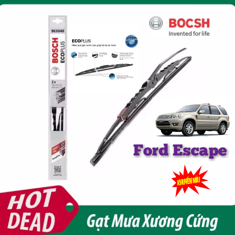Bộ 2 cây gạt mưa Ford Escape . Boch Ecoplus 22x18inch