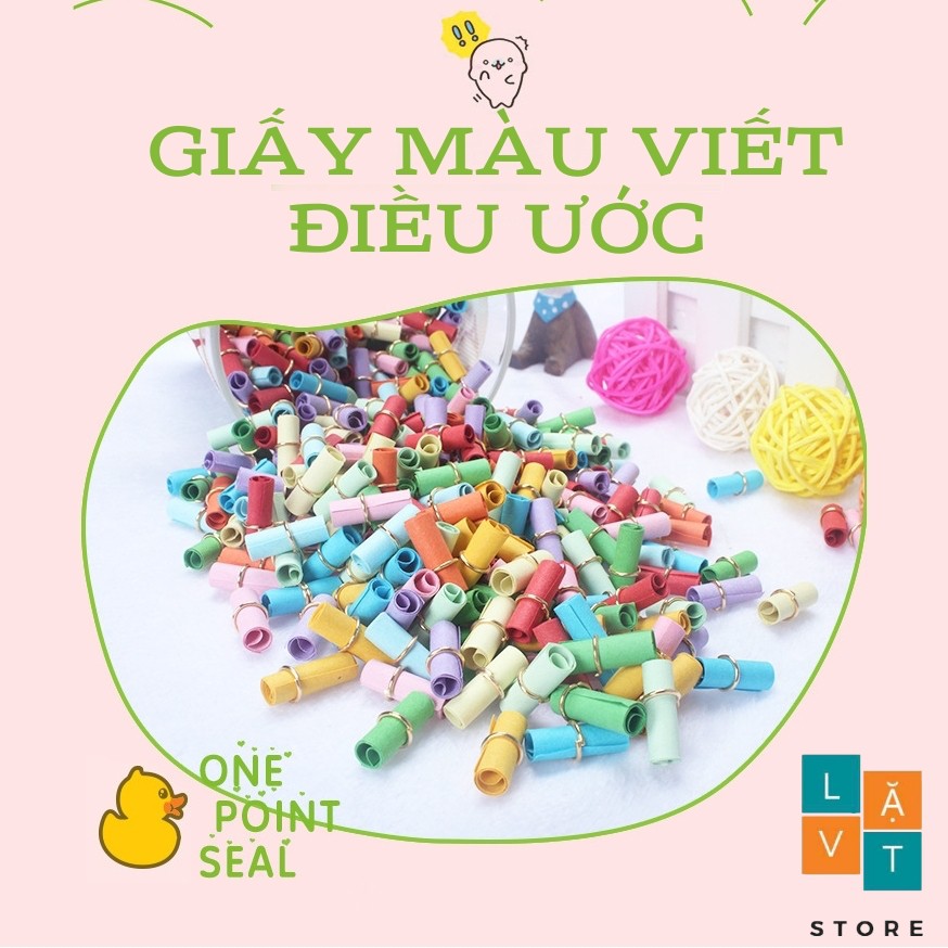 [HCM]Giấy Viết Điều Ước nhiều màu có khoá chốt để bỏ hũ sao quà lưu niệm.....