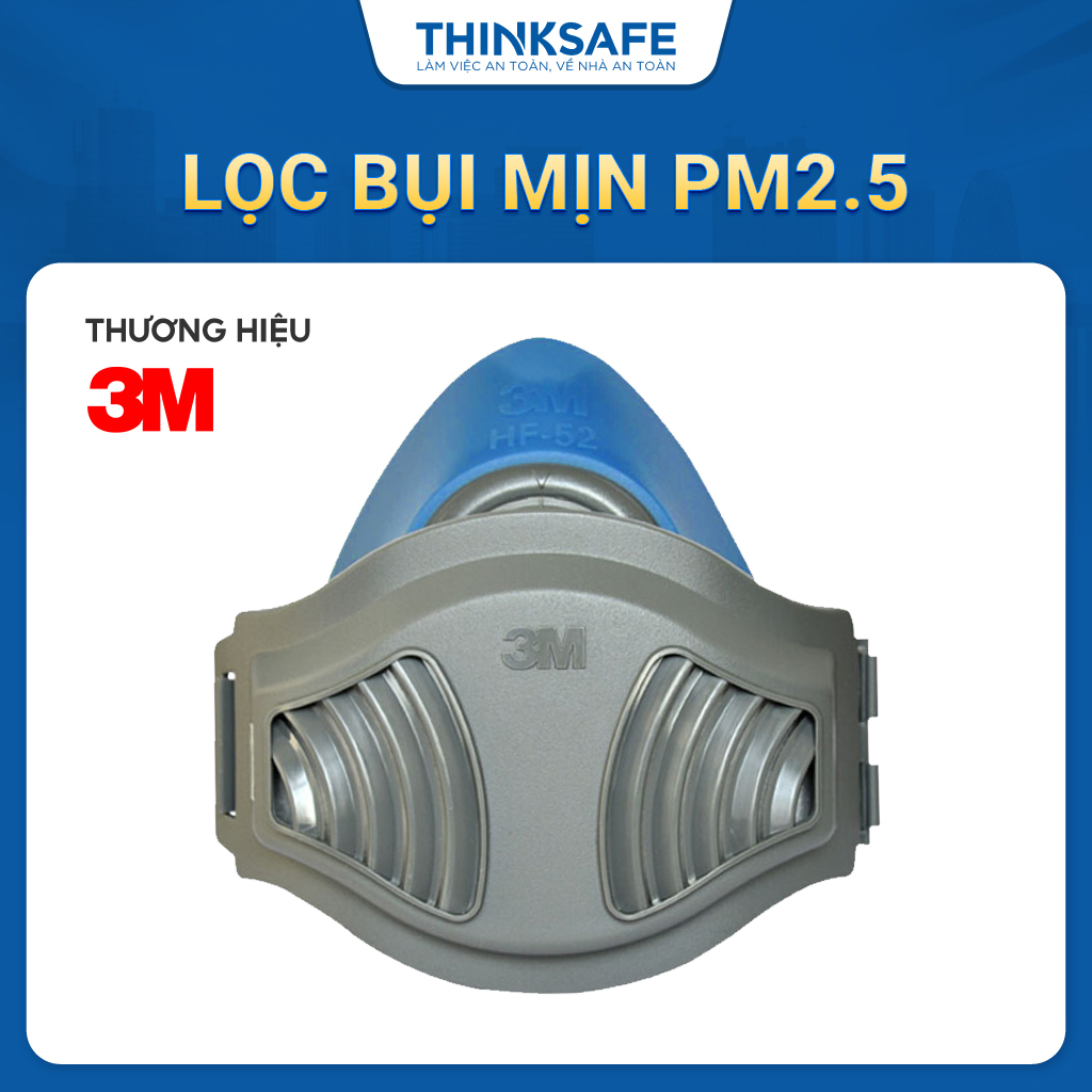 Mặt nạ phòng độc 3M HF52/1700 chuyên phòng dịch, chống giọt bắn, lọc bụi mịn, khói hàn, xịt sơn - Thinksafe