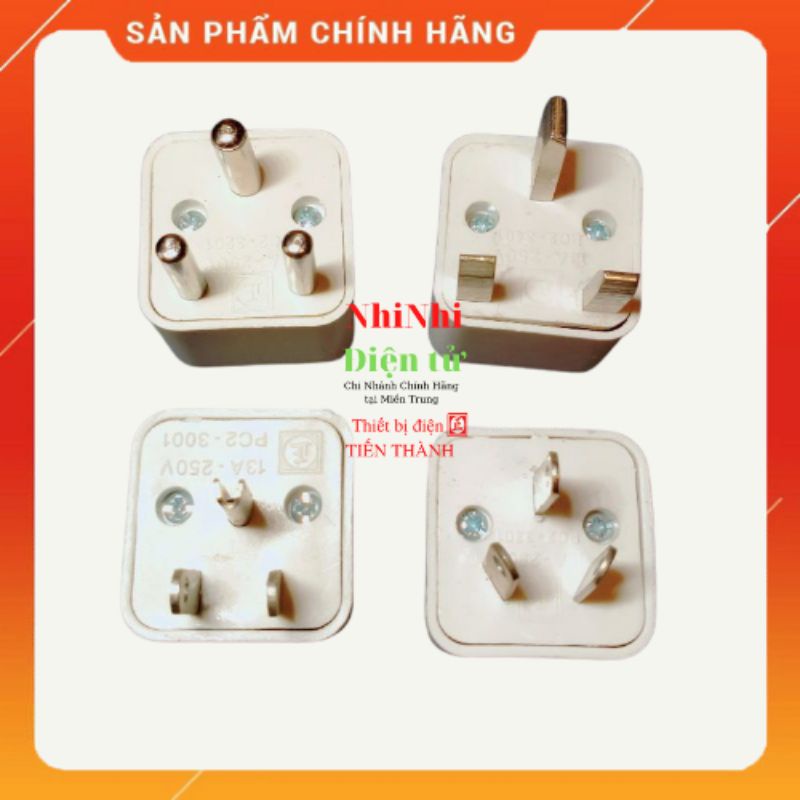 Phích cắm 3 chấu Tiến Thành -Ổ cắm chuyển đổi 3 chân thành 2 chân- Phích Cắm 3 chân ra 2 chân Tiến Thành - Phích Cắm chuyển 2 chân sang 3 chân Tiến Thành