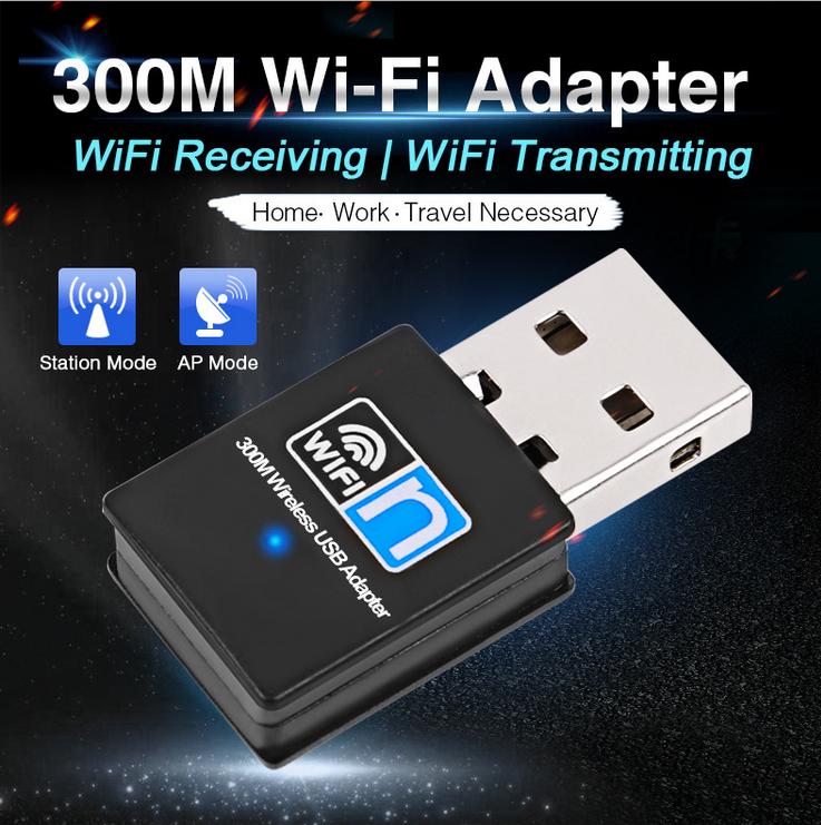 Thiết bị thu sóng wifi tốc độ cao 300mbps  dành cho PC và laptop (Không râu) Card mạng không dây thu wifi USB 300Mb