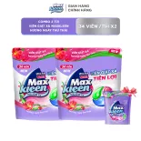 Combo 2 Túi Viên Giặt Xả MaxKleen Hương Ngày Thư Thái (Túi 34+4 Viên)