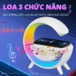 Loa Chữ G Bluetooth Kèm Sạc Không Dây, 256 Màu Led Bluetooth Chữ G Thông Minh Kết Nối Điện Thoại Tích Hợp Đèn Led, Sạc Không Dây