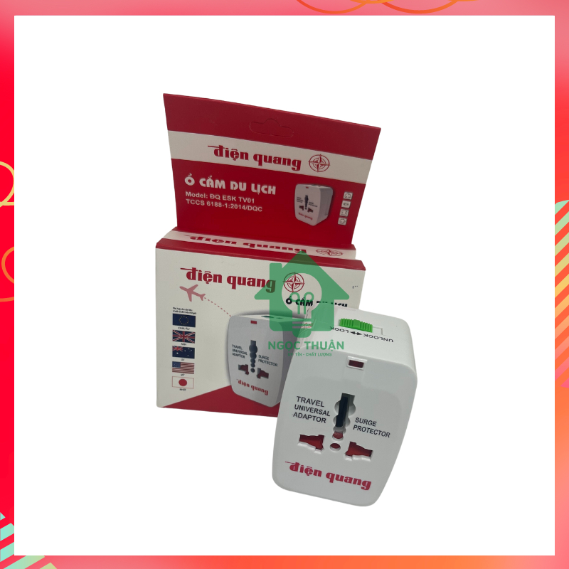 Ổ cắm du lịch điện quang đq esk tv01