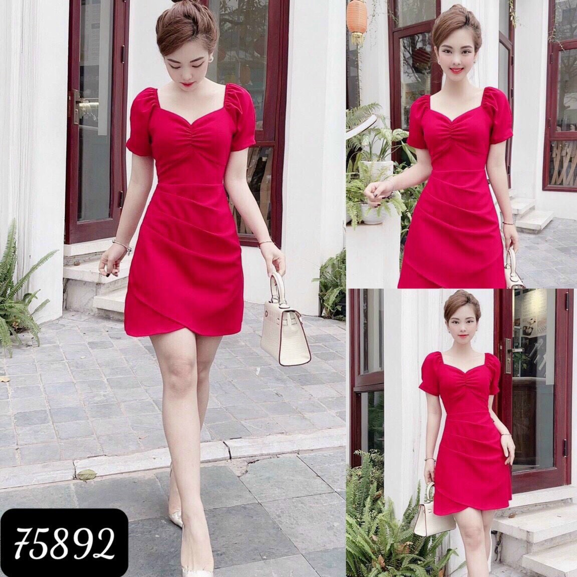 Đầm thiết kế siêu xinh một màu như hình th