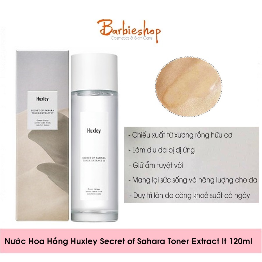 Nước Hoa Hồng Huxley Secret of Sahara Toner Extract It