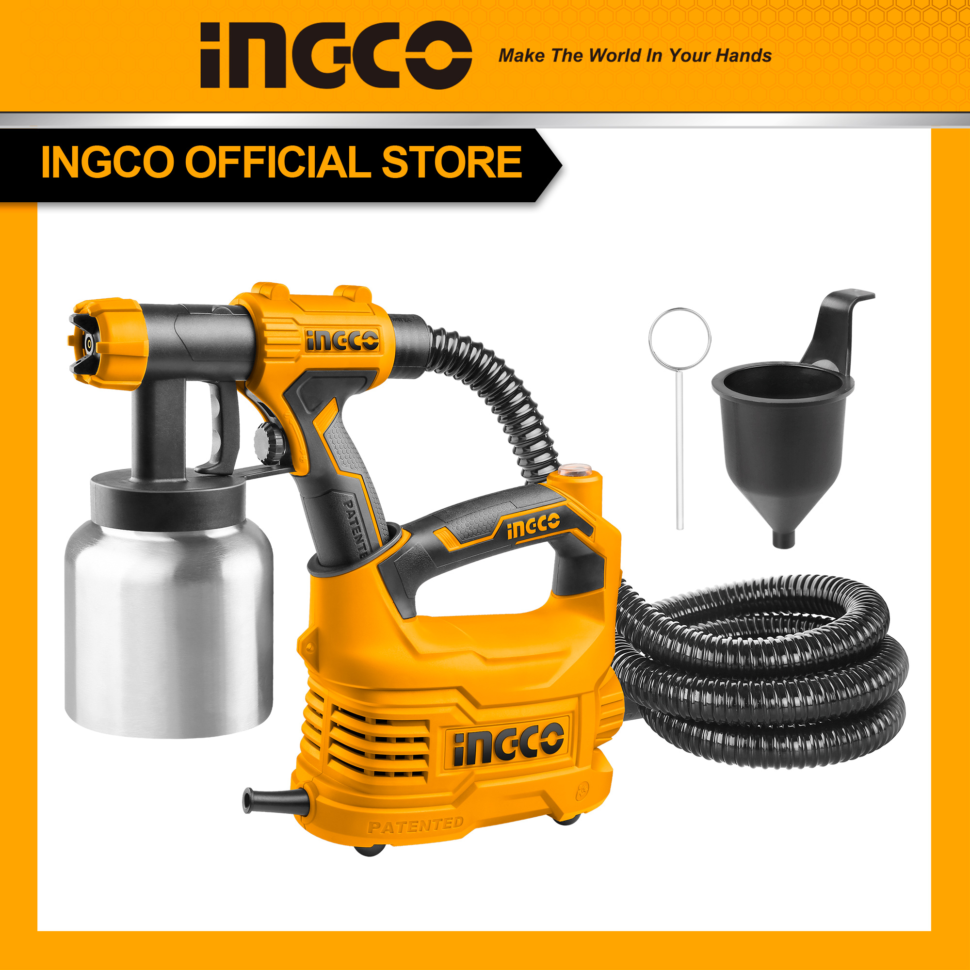 Máy phun sơn cầm tay INGCO SPG5008-2 bình chứa thép