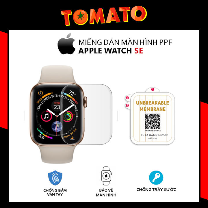 Miếng Dán Dẻo PPF Tự Phục Hồi Trầy Xước Dành Cho Apple Watch Series SE Size 38/40/42/44mm - Phụ Kiện Tomato