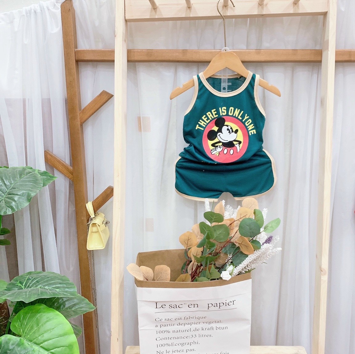 Bộ quần áo ba lỗ cho bé trai  từ 7-18kg mẫu MICKEY vải cotton mền mịn