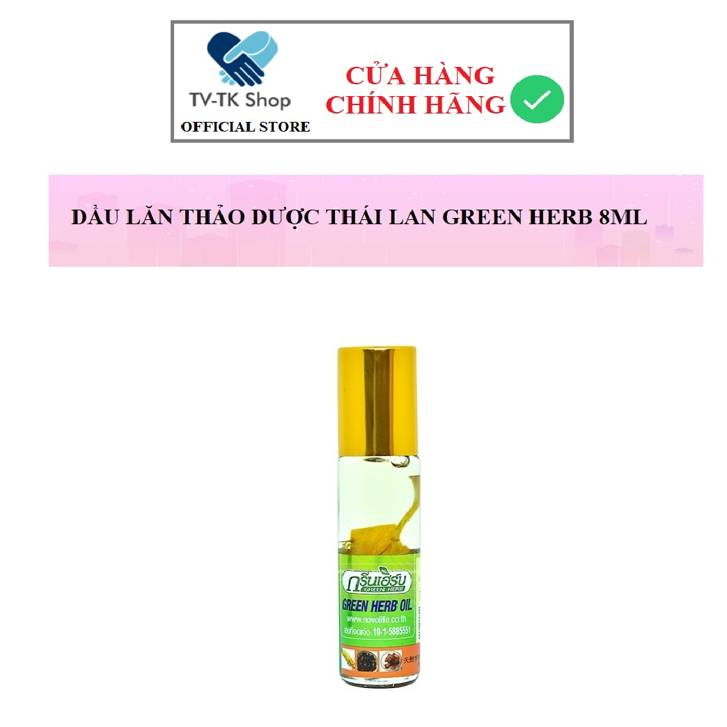 Dầu lăn thảo dược thái lan green herb oil 8ml - mẫu mới