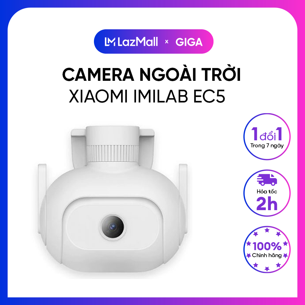 Camera giám sát Imilab EC5 xoay 360 độ, nhìn xuyên đêm, kết nối app Mihome - Camera giám sát ngoài trời