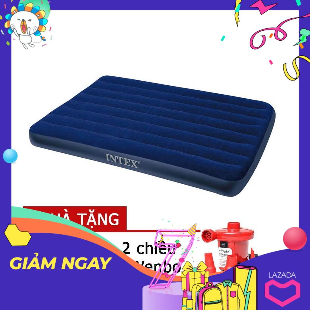 Đệm bơm hơi tiện dụng 76x191x22 intex 68750+ tặng kèm bơm điện 2 chiều