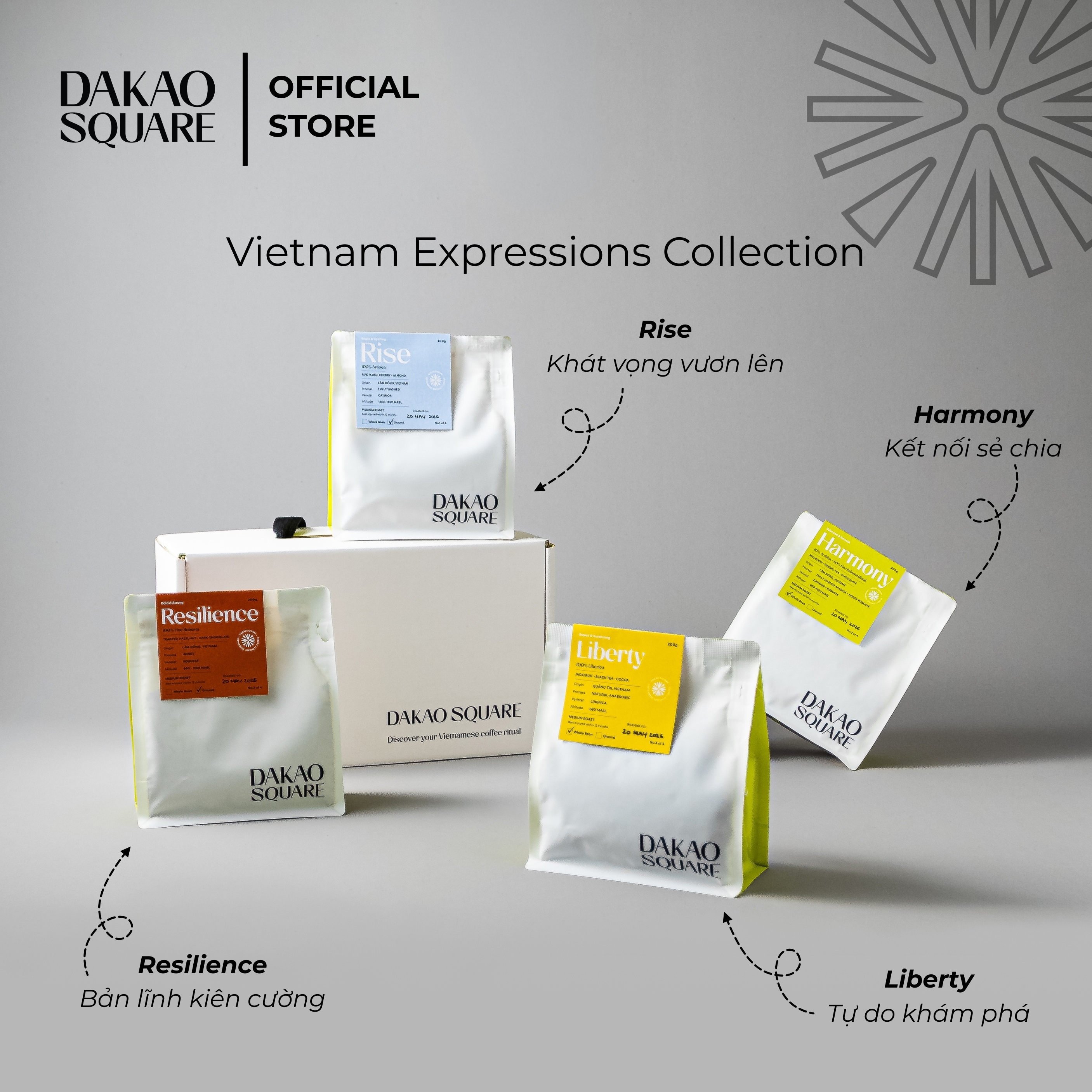 Bộ sưu tập Cafe Đặc Sản Vietnam Expressions - Dakao Square - Túi 200g