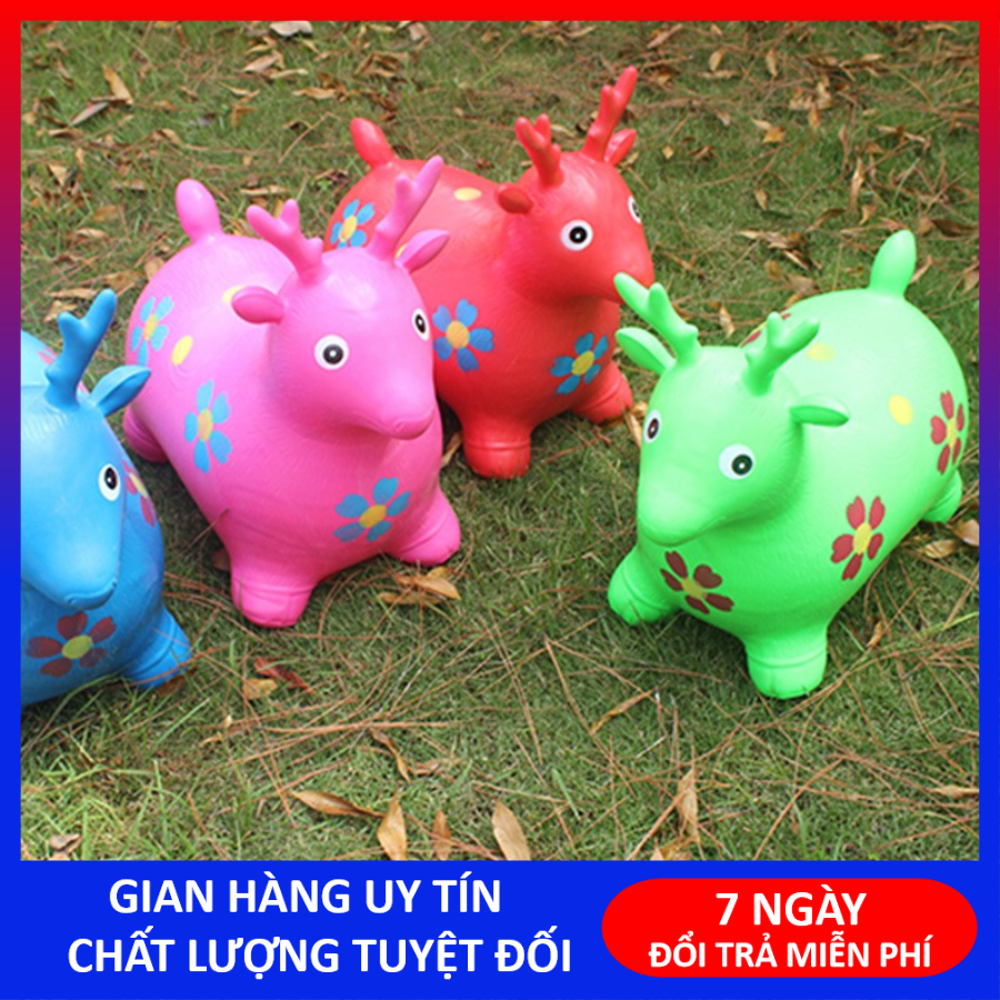 Đồ chơi thú nhún tuần lộc thú nhún bơm hơi siêu bền.