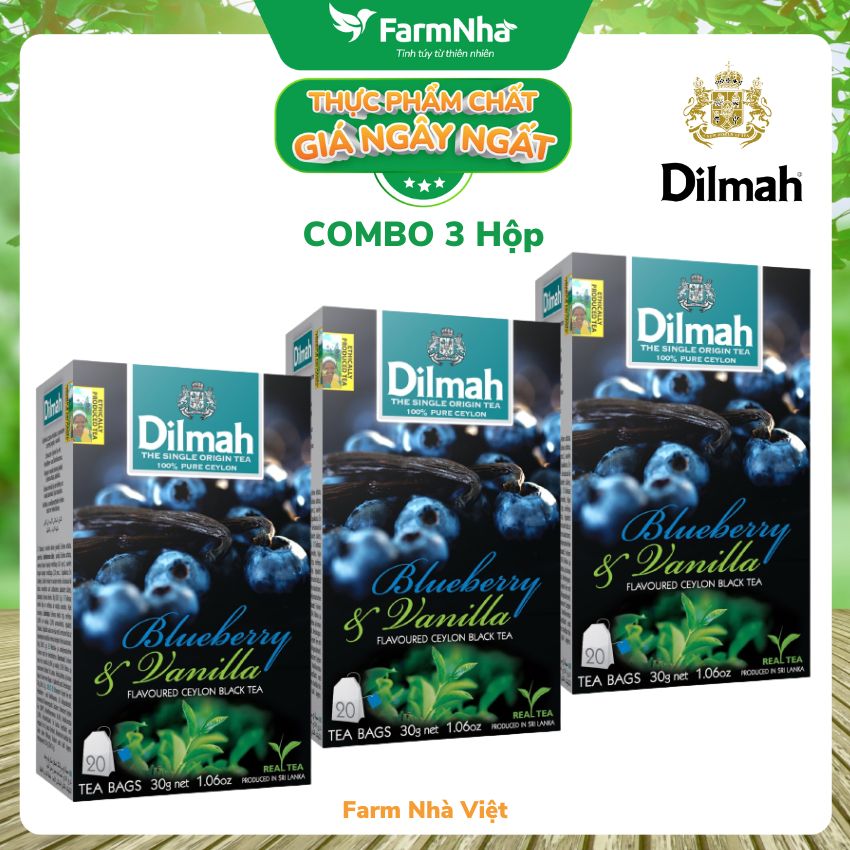 Trà Dilmah Blueberry & Vanilla Hương việt quất & vanilla túi lọc 30g 20