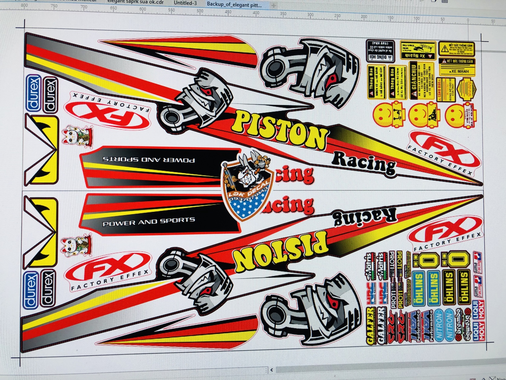 tem rời xe elegant 50 pittong