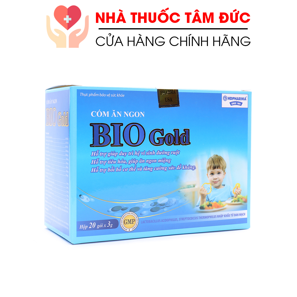 Cốm ăn ngon cho bé Bio Gold giúp ăn ngon giảm tiêu chảy và táo bón - Hộp 20 gói