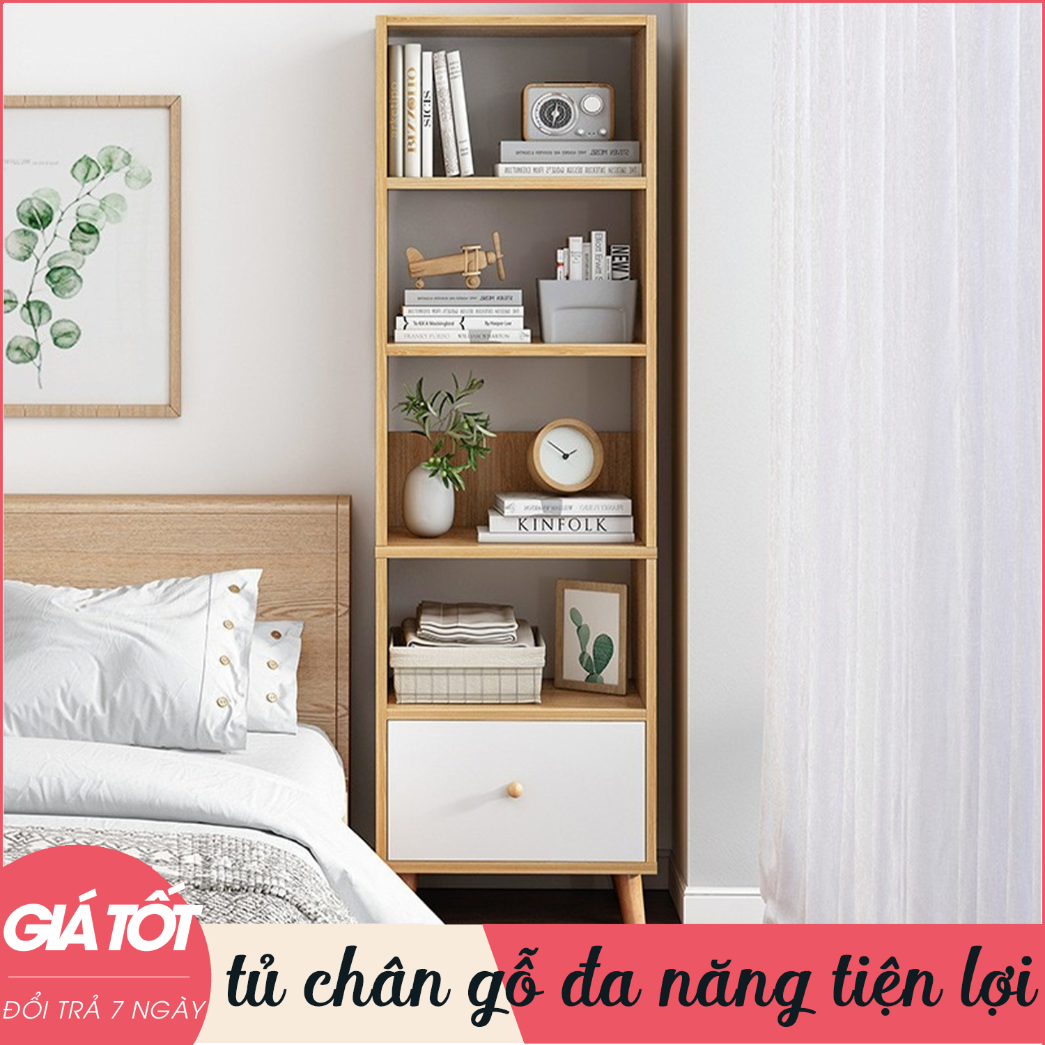 Tủ gỗ, Kệ gỗ đa năng để đồ, để sách vở, đồ dùng, chất liệu gỗ MDF nhỏ gọn, tiết kiệm không gian, lắp đặt dễ dàng, phong cách hiện đại, sang trọng