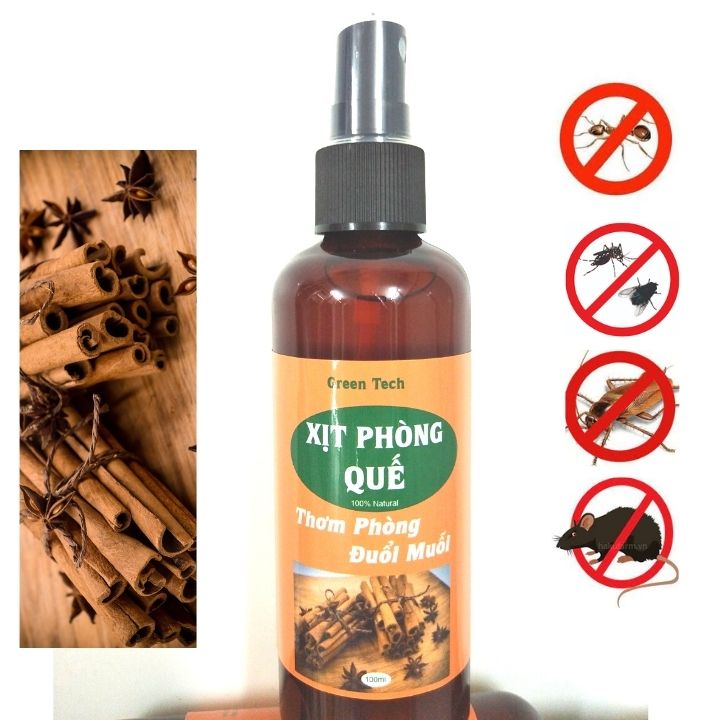 Tinh dầu xịt phòng Quế 100ml thơm mát giảm căng thẳng mệt mỏi khử mùi hôi ẩm mốc xua đuổi muỗi côn trùng