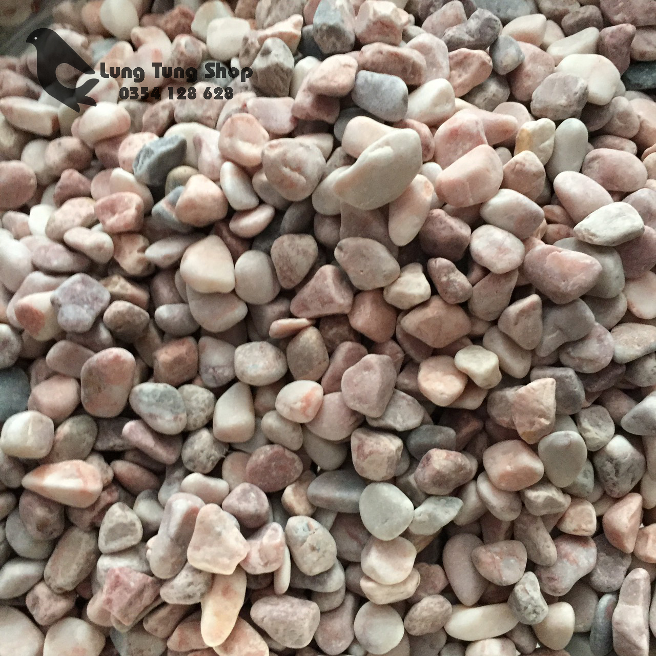 Đá hỗn hợp màu hồng nhạt - đá sỏi trang trí