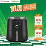 [BH 1 Năm] Nồi chiên không dầu điện tử  Kangaroo KG55AF1A - Dung tích 5.2L - Công suất 1800W - Hàng chính hãng