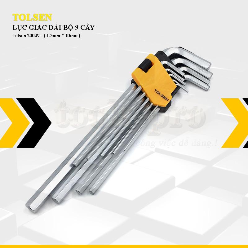 Lục Giác Dài Bộ 9 Cây ( 1.5 - 10mm ) Tolsen 20049