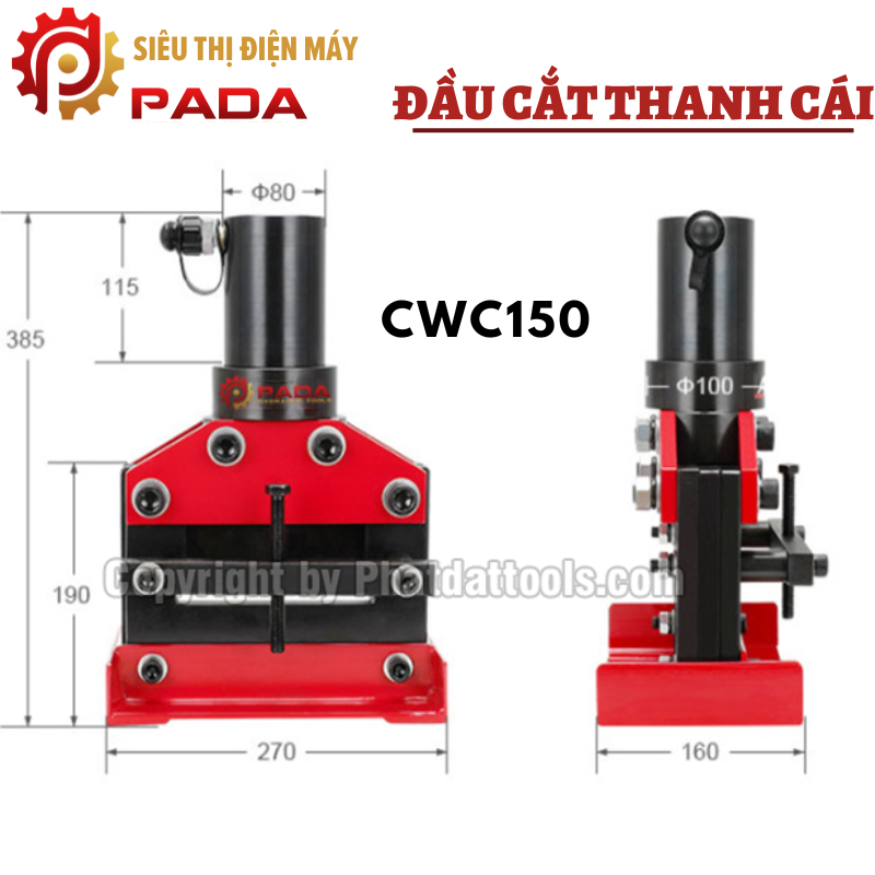 Máy cắt thanh đồng thủy lực-Máy cắt thanh cái thủy lực CWC150-Bảo hành 6 tháng