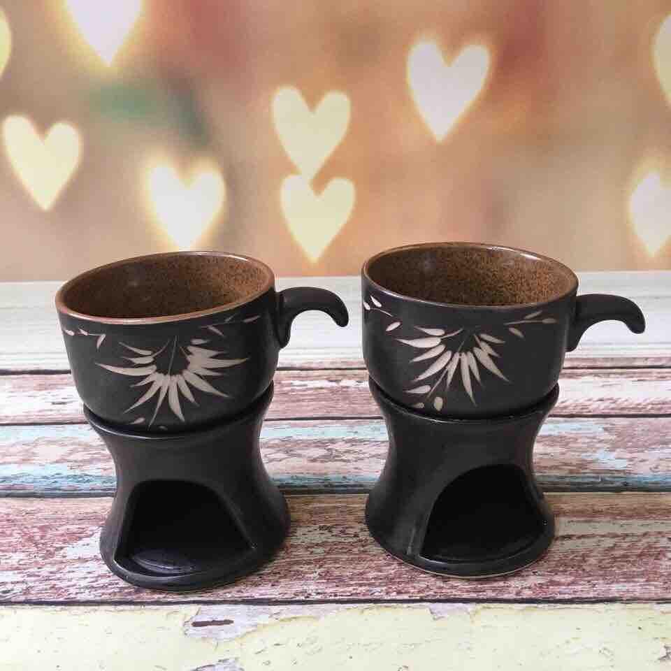 Xông tinh dầu đốt nến dáng cốc cafe kèm 1 tinh dầu tuỳ chọn