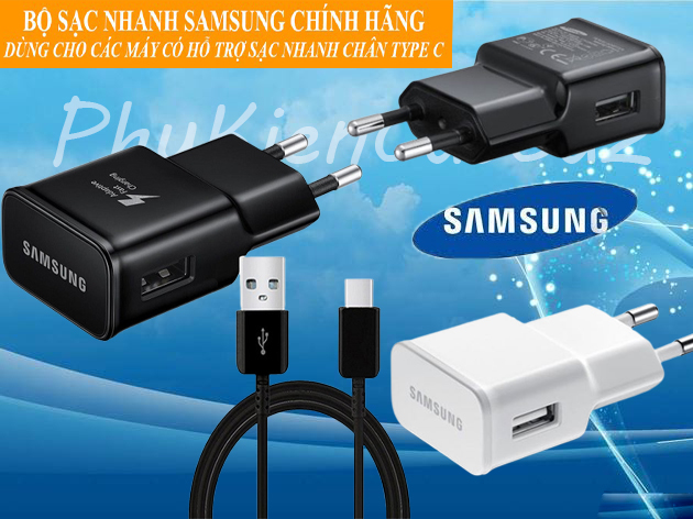 Bộ Củ Cáp Sạc Nhanh Samsung Galaxy A20/A30/A50/A70/A80 .z.i.n. theo máy - Củ sạc nhanh 2A và cáp sạc nhanh USB Type C - PhuKienCucCu