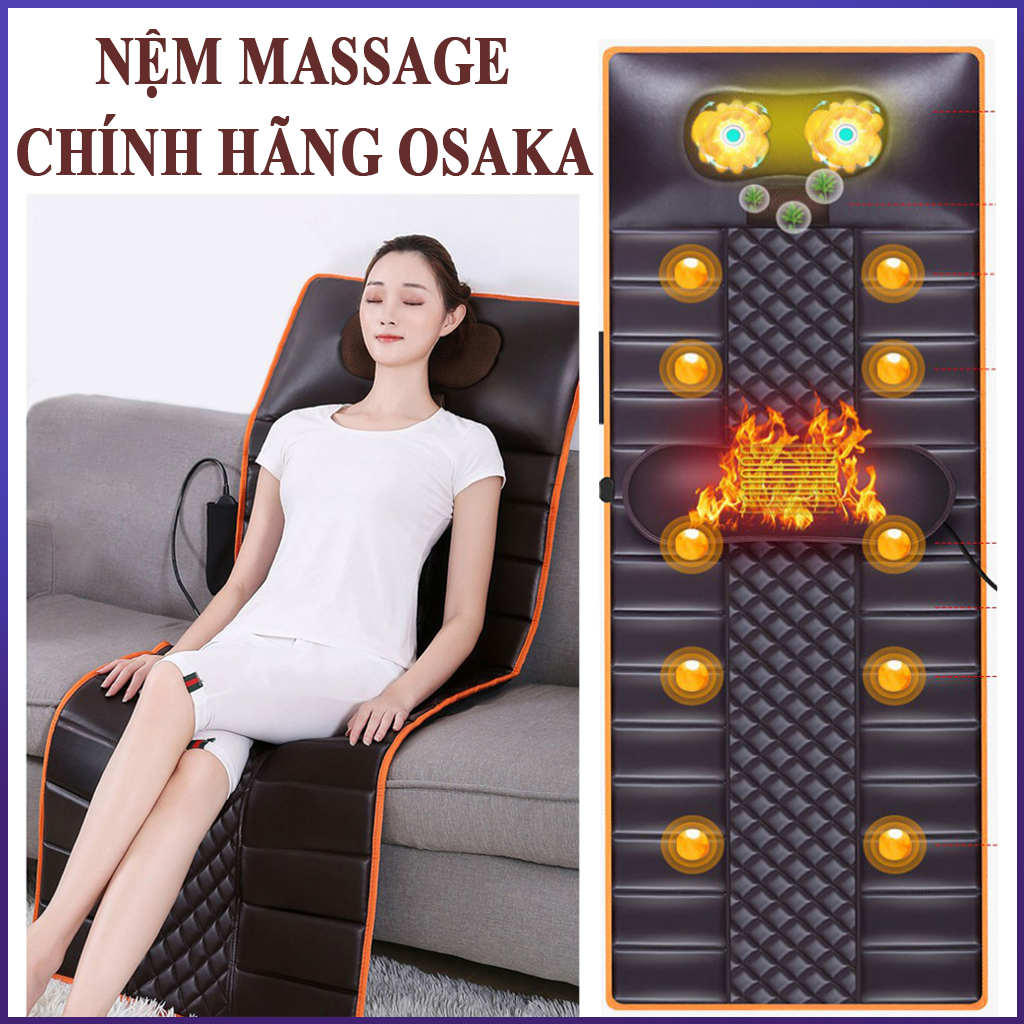 Đệm massage toàn thân, Dem matxa toàn thân OSAKA NHẬT BẢN Chất Liệu Da Cao