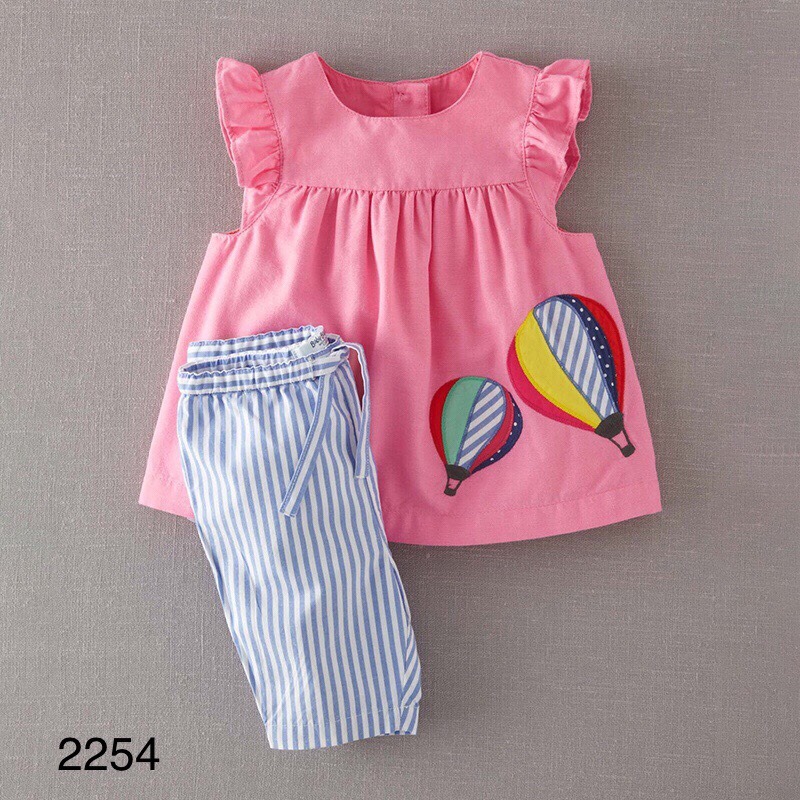 Bộ bé gái vải thô Little Maven siêu xinh