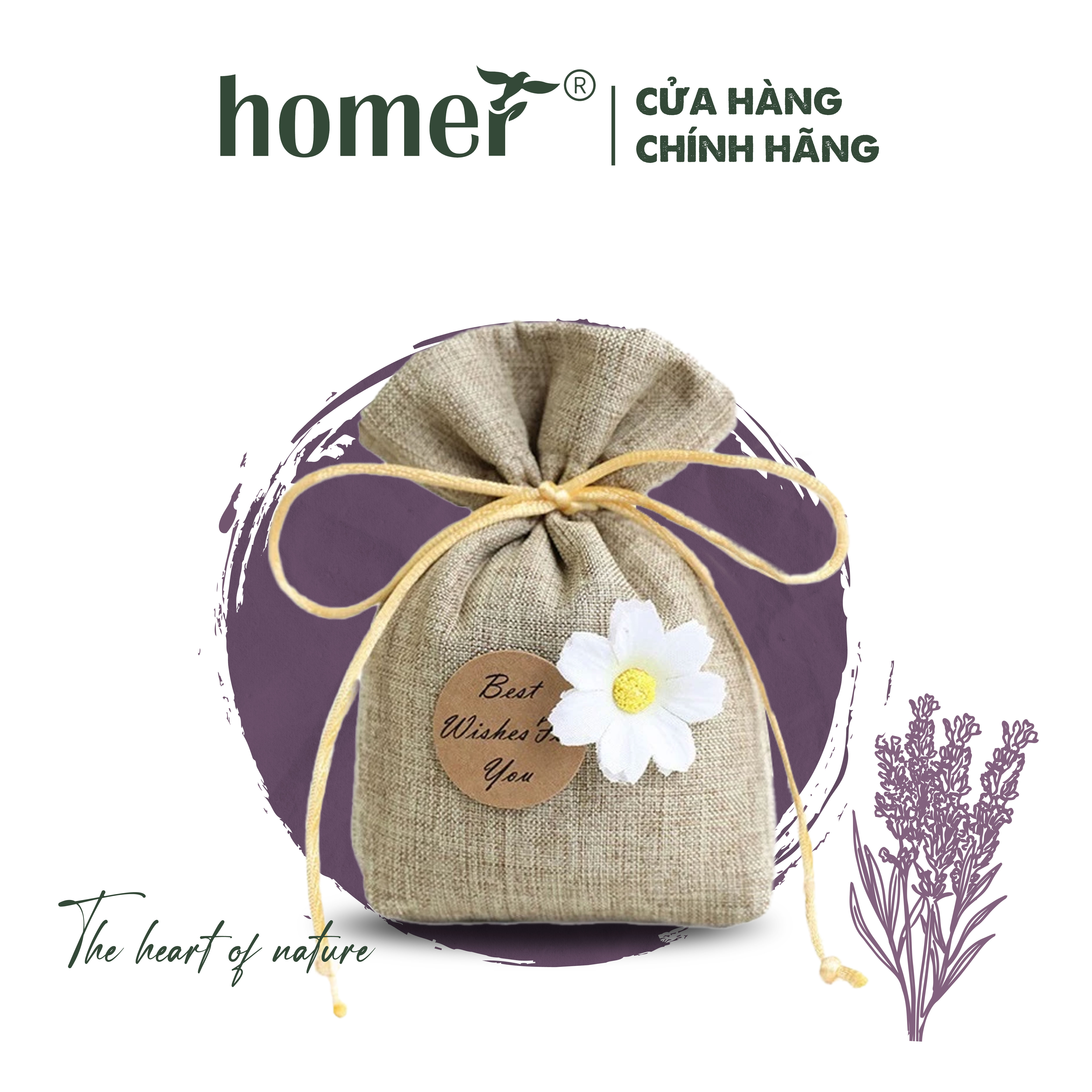 Phụ kiện tinh dầu Homer - Túi thơm tinh dầu Oải Hương, vỏ treo xe, phễu chiết, chai chiết | Dùng cho ô tô, phòng ngủ