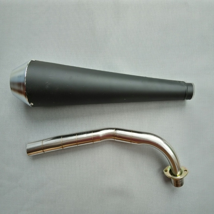 Pô chày pô chùy độ classic bằng sắt sơn tĩnh điện đít nhôm phú hợp độ Cafe Racer Tracker Win 67 Dream Cub và các loại xe