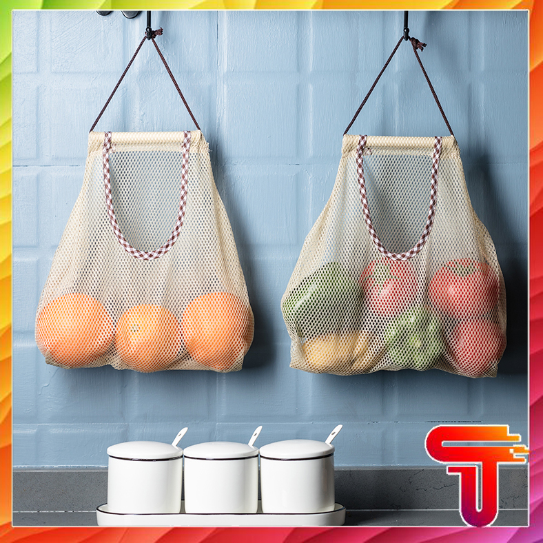 Túi lưới đựng hành tỏi treo tường đựng thực phẩm đa năng Bảo quản của quả đồ khô