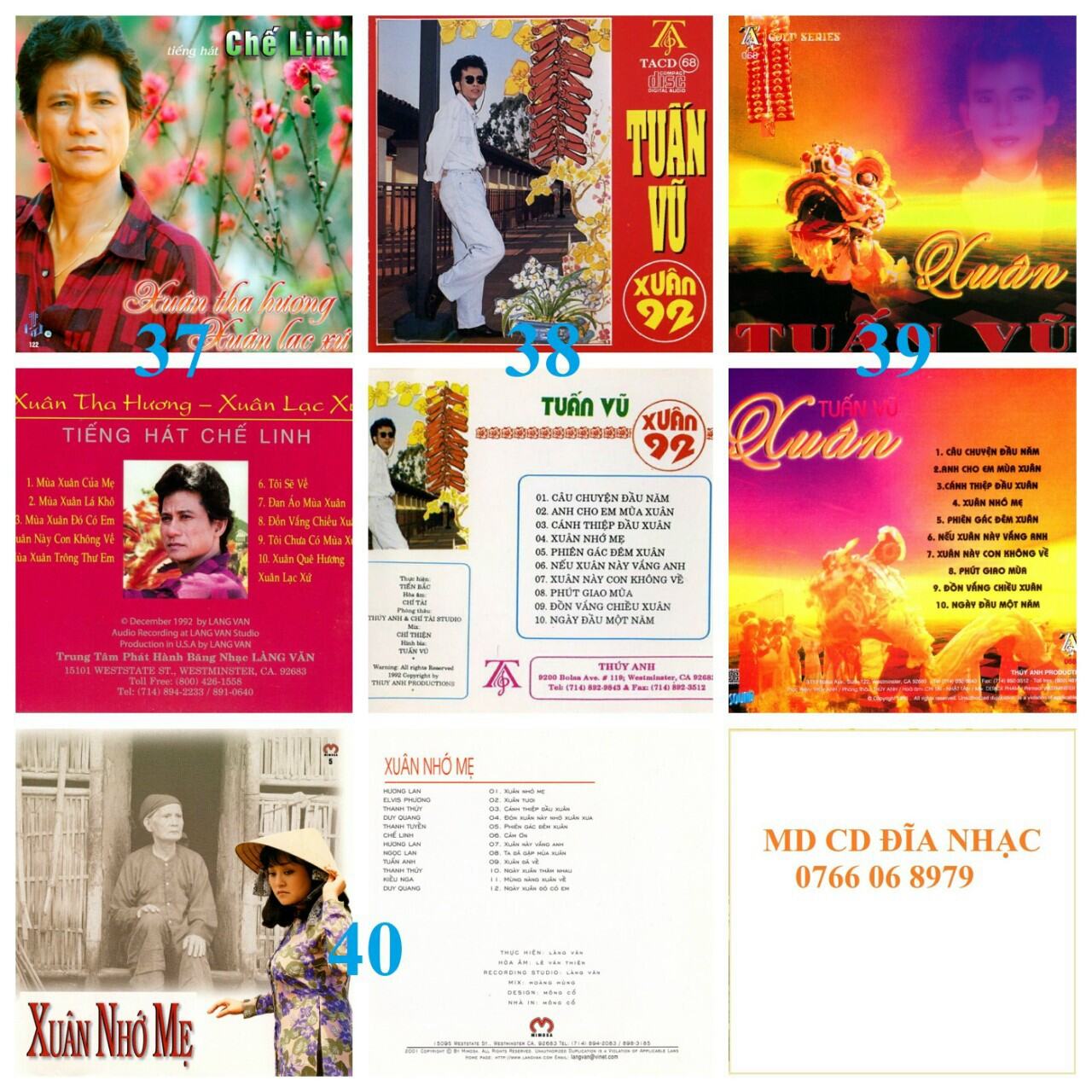 Bộ 4 đĩa cd nhạc xuân chọn lọc - bộ 10 - chế linh - tuấn vũ - hương lan