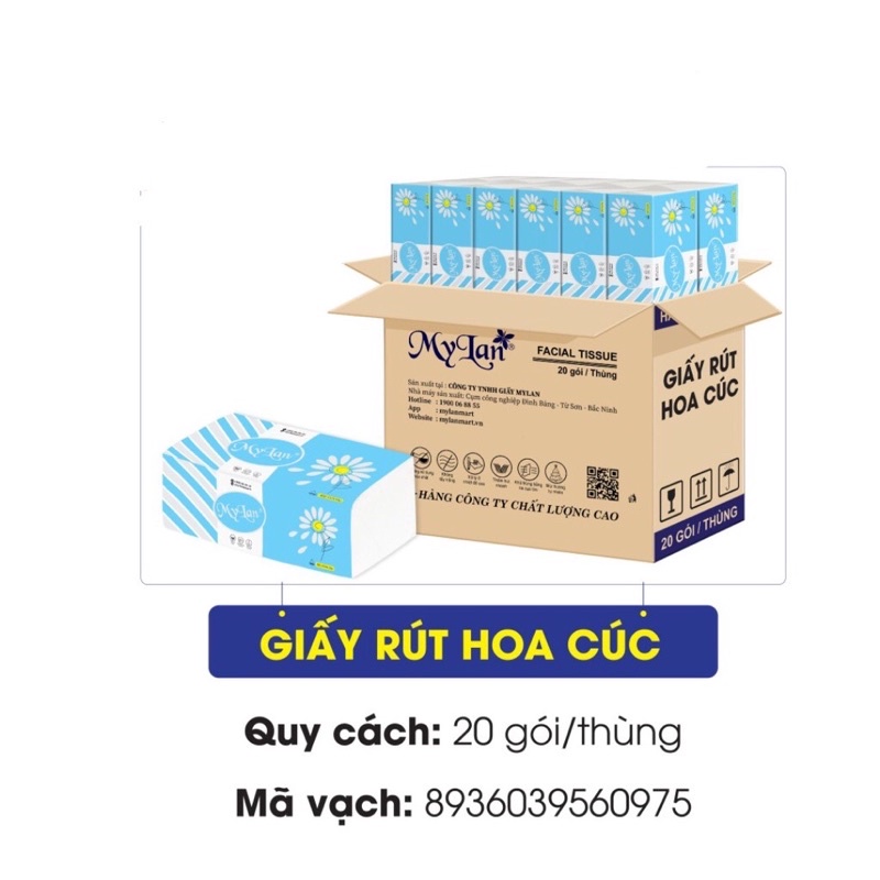 Giấy ăn rút MyLan hoa cúc siêu mềm