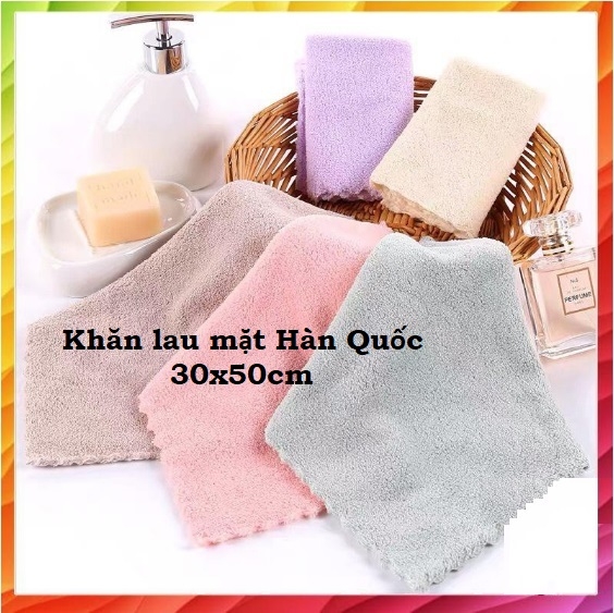 Khăn lau mặt lông cừu khăn tắm hàn quốc 30 x 50cm mềm mại