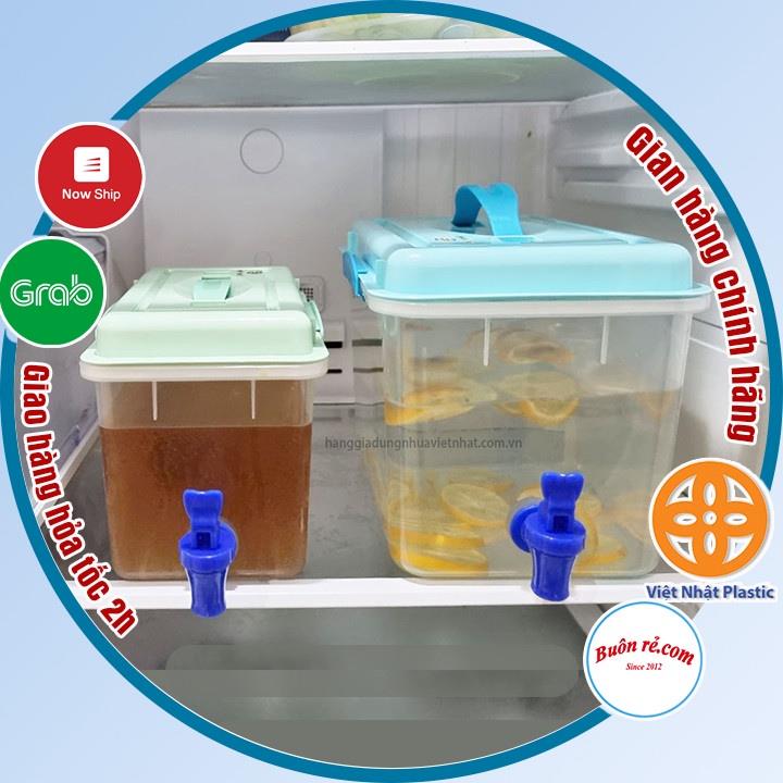 Bình đựng nước có vòi 2.5l 5l (6628) Việt Nhật Bình đựng nước trà nước trái cây để trong tủ lạnh tiện lợi -br01376
