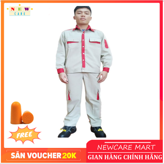 Bộ quần áo bảo hộ lao động - Tặng cặp nút tai chống ồn 3M